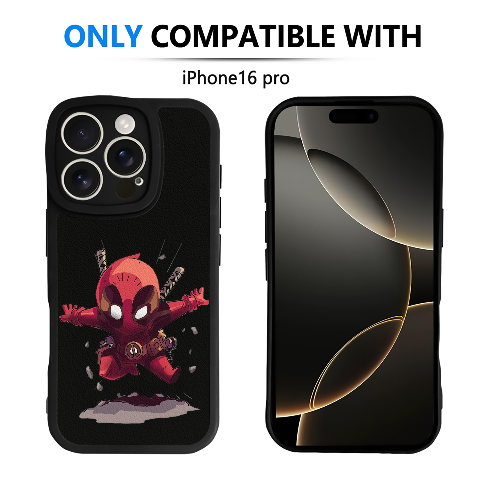 （画像用） Deadpool デッドプール 【iPhone 16シリーズ対応】シリコンスマホケース（レザー調） 材質：シリコン
